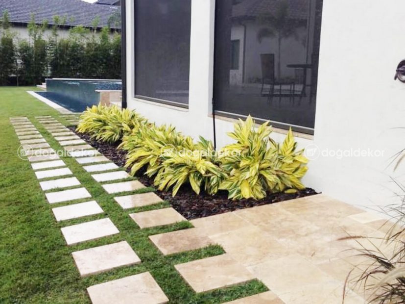 ÇİM ÜZERİ ADIM TAŞI- 40x40 TRAVERTEN STEP STONE