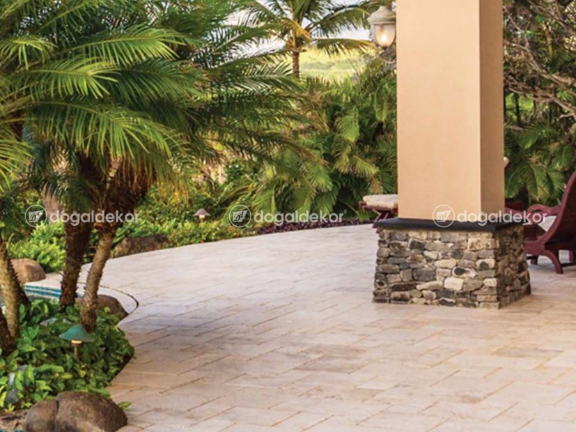 KAYMAYAN BAHÇE YER KAPLAMALARI - ESKİTME TRAVERTEN SET
