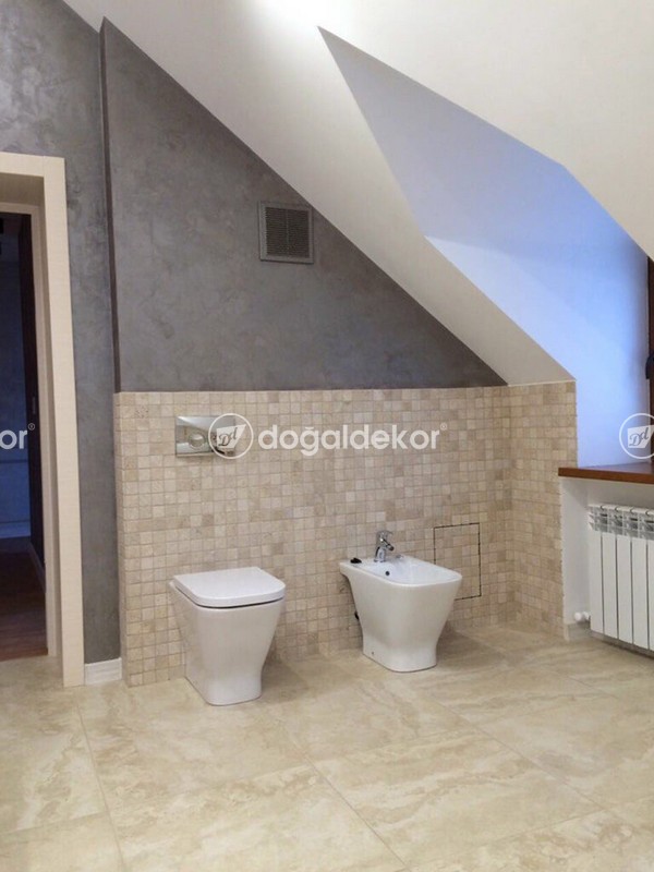 BANYO DEKOR - 5x5cmTRAVERTEN MOZAİK DUVAR KAPLAMA
