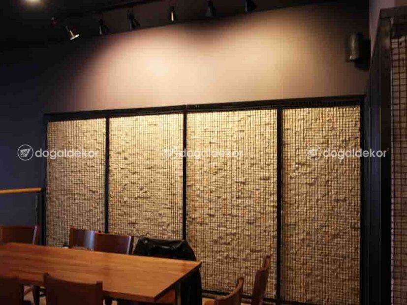 BAHÇEŞEHİR STARBUCKS - 5x10cm Traverten Patlatma Doğal Taş Duvar Kaplama