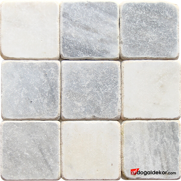Mermer Fayans Eskitme Açık Gri  Doğal Taş 10x10 - DT1547