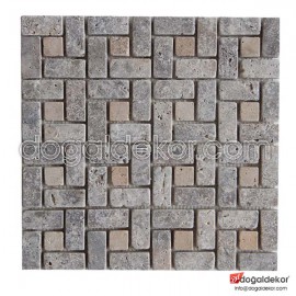 Doğal Taş Mozaik Duvar Taşları Fileli -DT1191