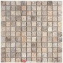 23x23mm Gümüş Traverten Fileli Mermer Mozaik- DT1388