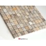 23x23mm Gümüş Traverten Fileli Mermer Mozaik- DT1388