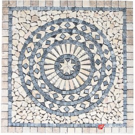 Dekoratif Doğal Taş Mozaik Göbek Dekor Madalyon 1 x 92 x 92cm -DT1347