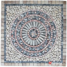 Dekoratif Doğal Taş Mozaik Göbek Dekor 1 x 92 x 92cm -DT1348