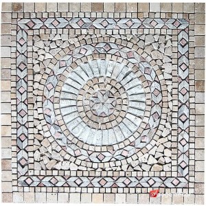 Dekoratif Doğal Taş Mozaik Göbek Dekor 1 x 92 x 92cm -DT1351