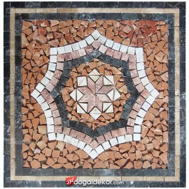 60x60cm Doğal Taş Mozaik Göbek Dekor -DT1427