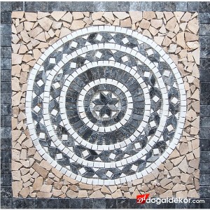 Doğal Taş Mozaik Göbek Madalyon Dekor 1 x 92 x 92cm - DT1545