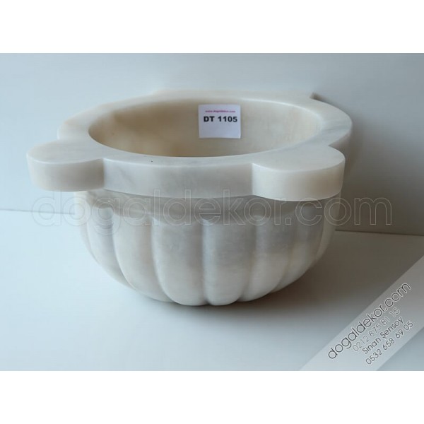 Afyon Mermer Kavun Dilimi İşlemeli Hamam Kurnası-DT1105