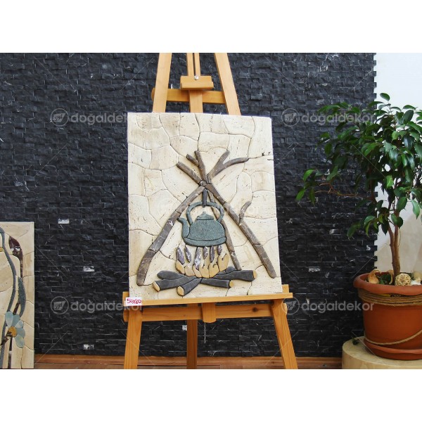 Dekoratif Tablo Modelleri - Ateşte Çaydanlık DT1596