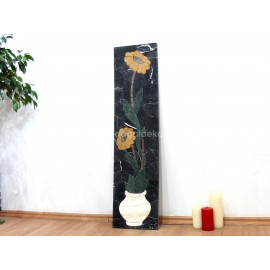 3 Boyutlu Mermer Mozaik Taş Tablo - 2 Sarı Papatya DT1601