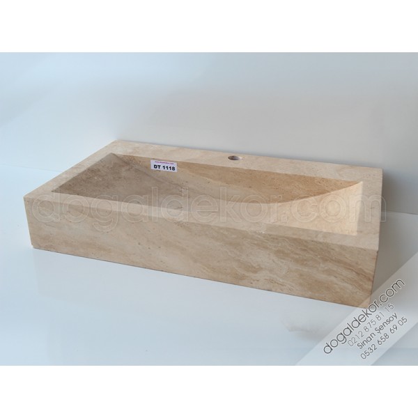 Dikdörtgen Traverten Banyo Lavabosu -DT1118