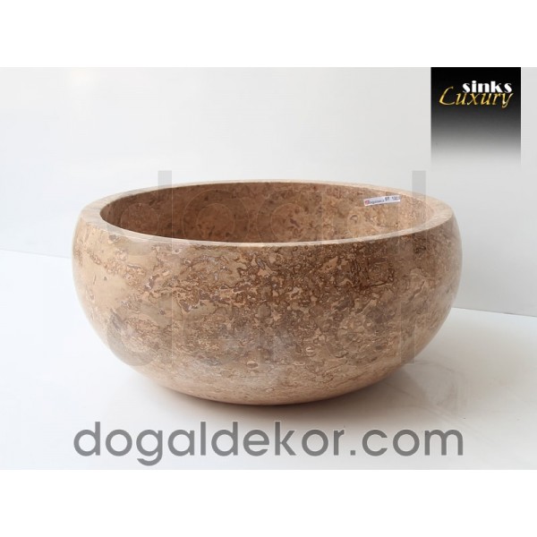 Doğaltaş Tezgah Üstü Banyo Dolap Lavabosu- DT1223