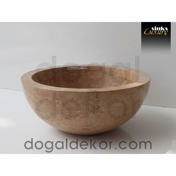 Doğaltaş Tezgah Üstü Banyo Dolap Lavabosu- DT1226