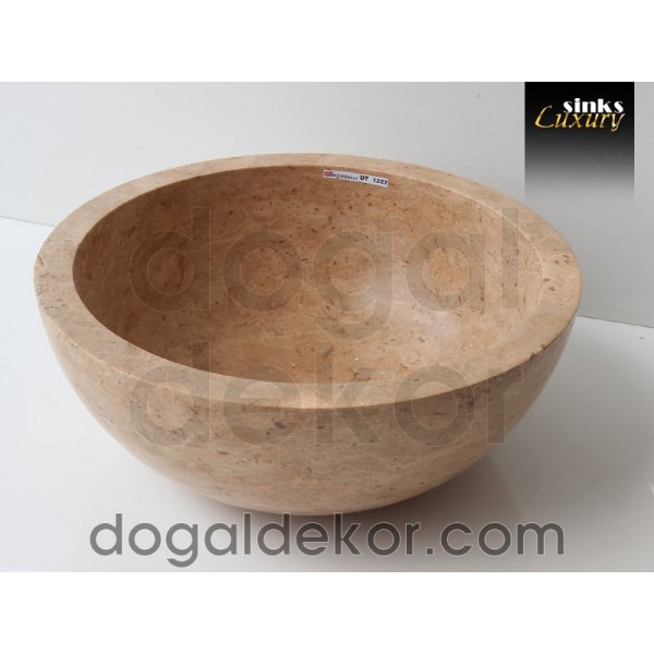 Doğaltaş Tezgah Üstü Banyo Dolap Lavabosu- DT1227