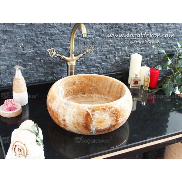15x42 Tezgah Üstü Onix Mermer Çanak Lavabo - DT1489