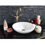 12x42cm Beyaz Çanak Mermer Lavabo -DT1507