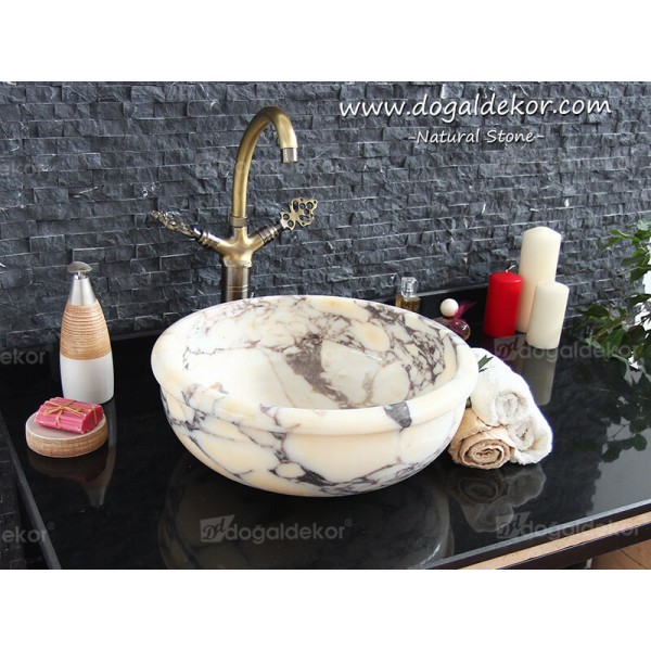 Dolap Üstü Mermer Lavabo Modelleri-DT1509