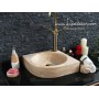 10x40x40cm Köşe Traverten Taş Lavabo -DT1513