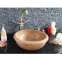 15x42cm Kahverengi Mermer Lavabo - DT1520
