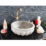 15x45cm Rustik İşlemeli Traverten Taş Lavabo -DT1525