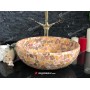 15x42cm Renkli Doğal Taş Traverten Çanak Lavabo-DT1566