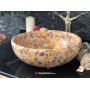 15x42cm Renkli Doğal Taş Traverten Çanak Lavabo-DT1566