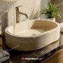 Oval Lavabo Traverten 13x40x60cm - DT1803