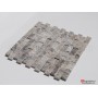Patlatma Taş Gümüş Doğal Traverten 23x48mm -DT1012