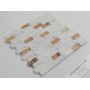 Patlatma Doğal Taş Duvar Mozaik Beyaz Fon Sarı  23x48mm-DT1169