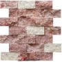 Patlatma Taş Duvar Kırmızı Traverten Bej Mix 5x10 -DT1171