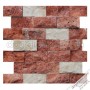 Patlatma Taş Duvar Kırmızı Traverten Bej Mix 5x10 -DT1171