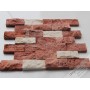 Patlatma Taş Duvar Kırmızı Traverten Bej Mix 5x10 -DT1171
