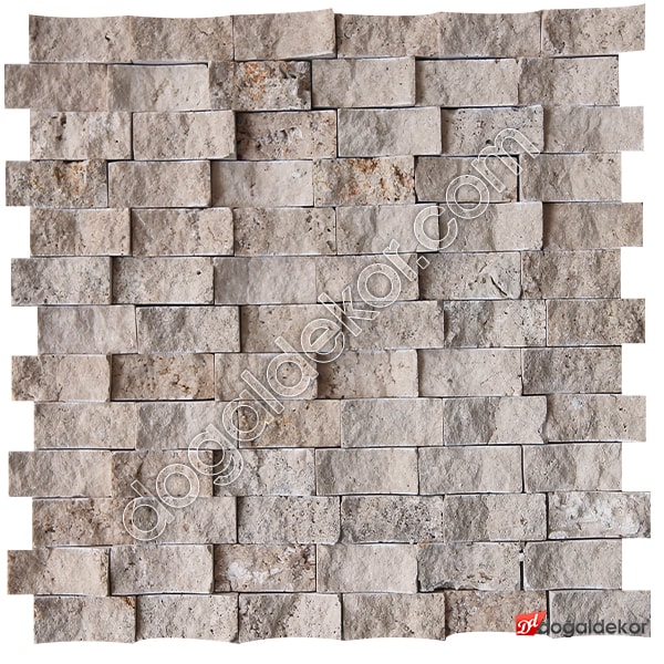 Patlatma Taş Denizli Traverten Klasik  İç Bombeli 23x48mm-DT1181