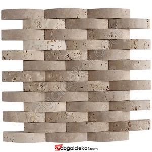 Traverten Doğal Taş Hasır Mozaik 2.3x10cm - DT1201