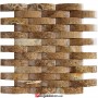 Doğal Taş Mozaik Noce Bullnose Hasır Duvar Kaplama 2.3x10cm - DT1257
