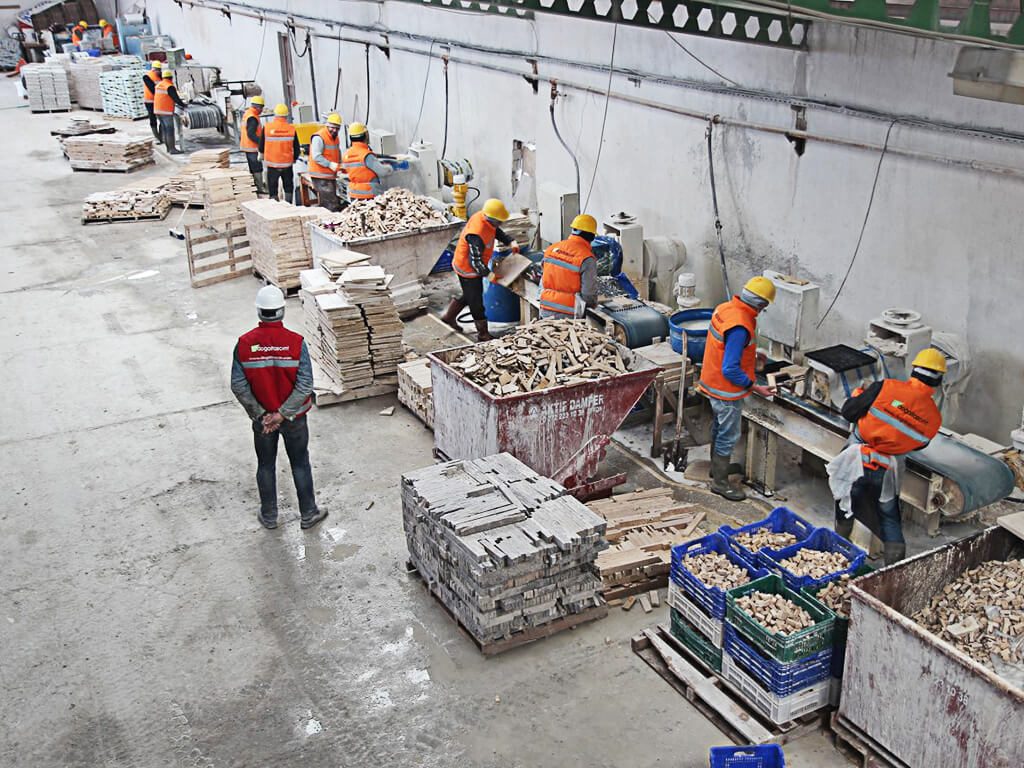 Patlatma Tas Traverten Mermer Ureticisi İmalatcisi ve Üretim Fabrikasi