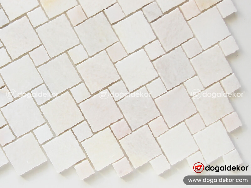 Tezgah arasi beyaz mermer mozaik